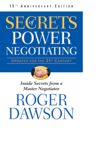 SECRETS OF POWER NEGOTIATING